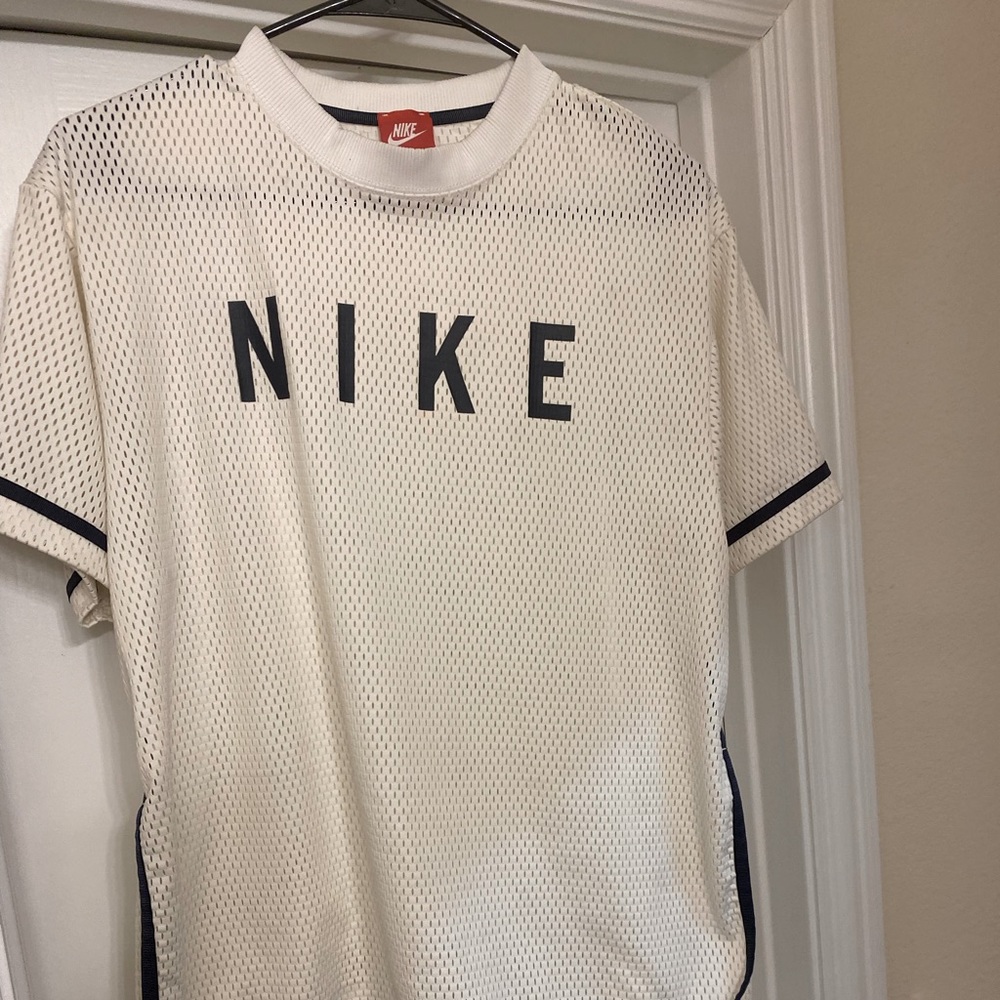 Nike White Mesh Jersey Top